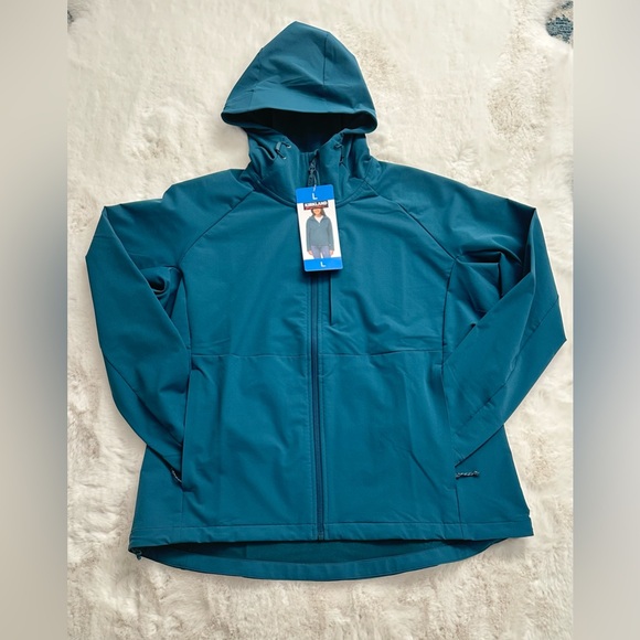 Kirkland Signature Ladies' 4-Way Stretch Water Repellent Jacket, Teal, size L - Picture 3 of 7